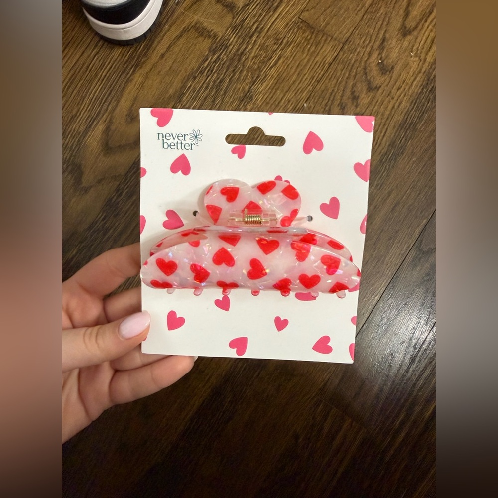 Heart Print Hair Claw Clip